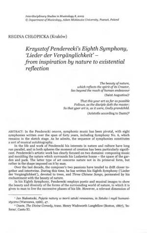 Krzysztof Penderecki's Eighth Symphony