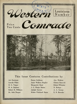 The Western Comrade "The Most Constructive Magazine for Socialism in America."