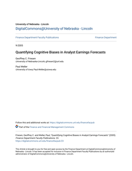 Quantifying Cognitive Biases in Analyst Earnings Forecasts