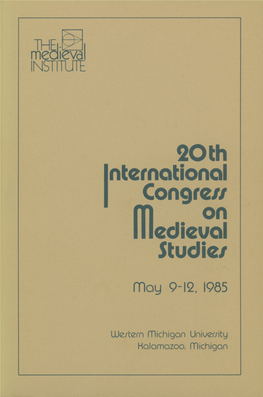 20Th International Congress on Medieval Studies