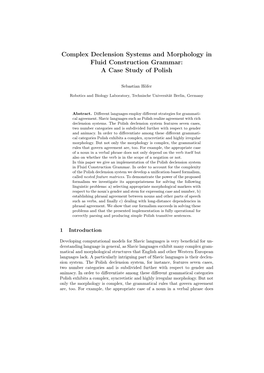 Complex Declension Systems and Morphology in Fluid Construction Grammar: a Case Study of Polish