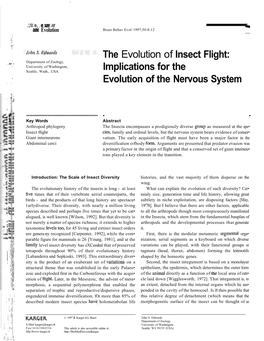 The Evolution of Insect Flight: , Department of Zoology, ;