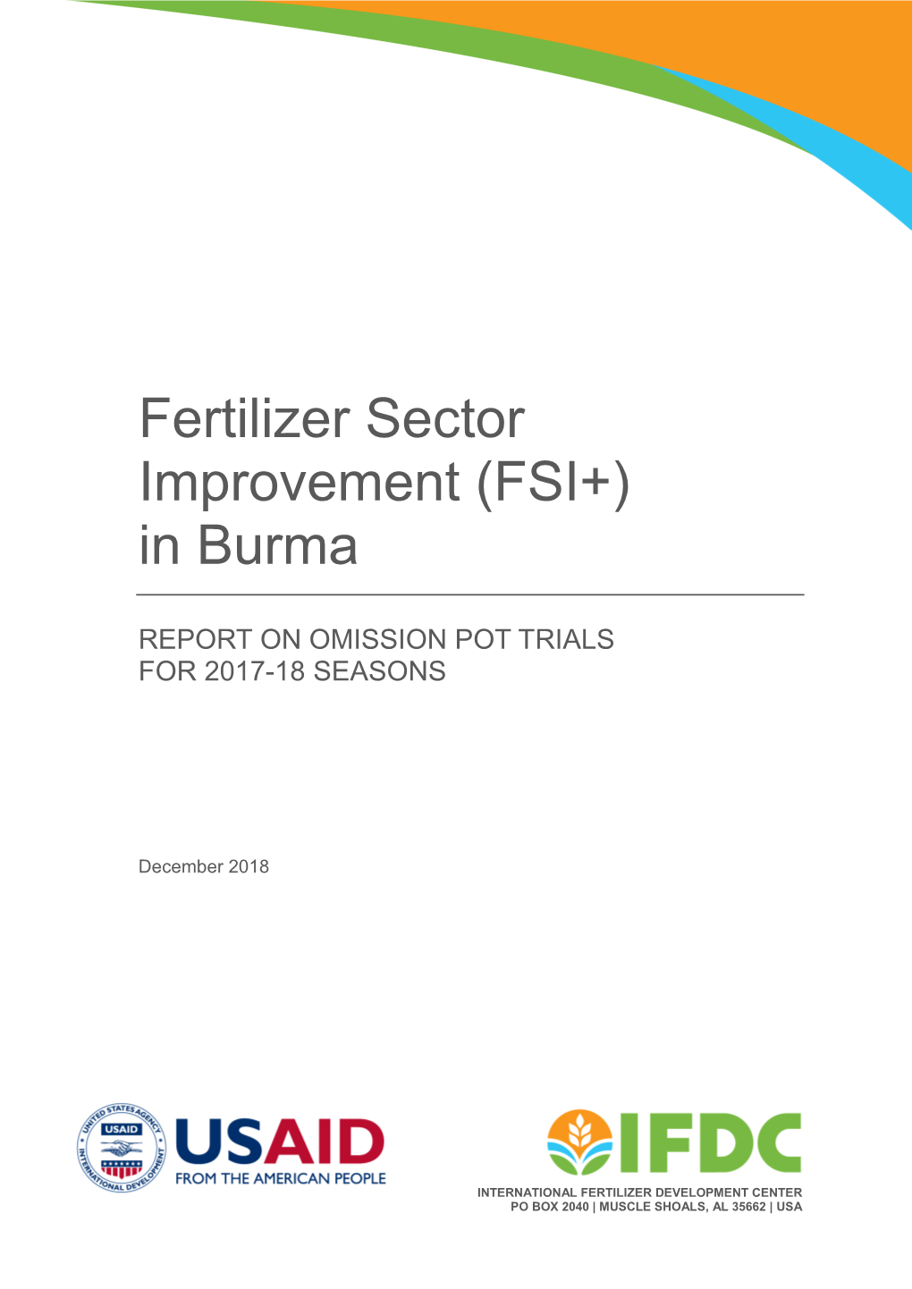 Fertilizer Sector Improvement (FSI+) in Burma