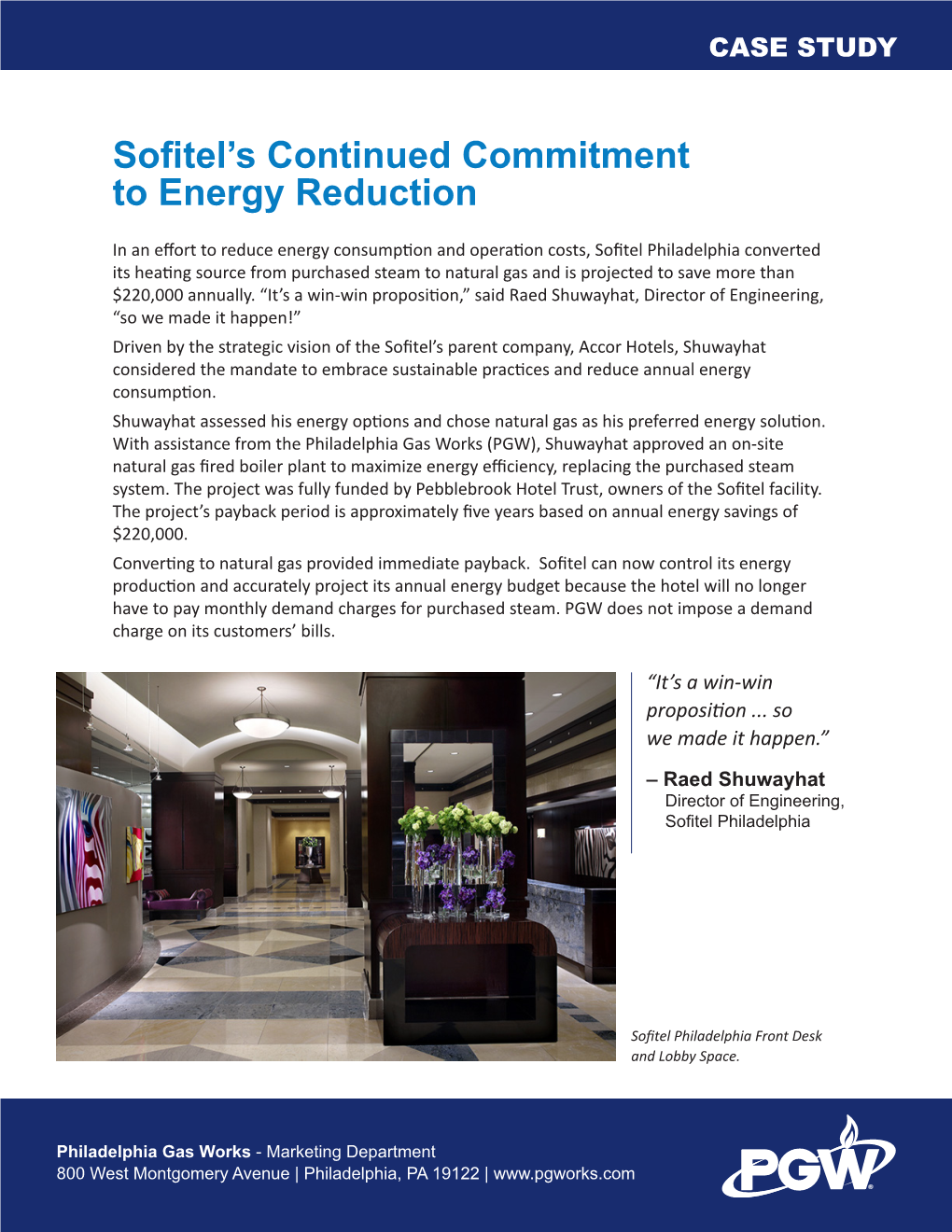 Sofitel’S Continued Commitment to Energy Reduction