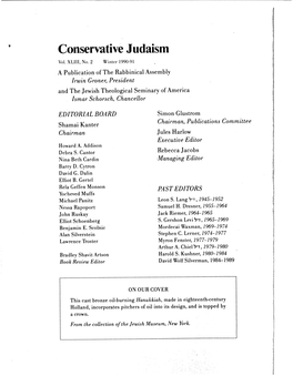 Conservative Judaism Vol