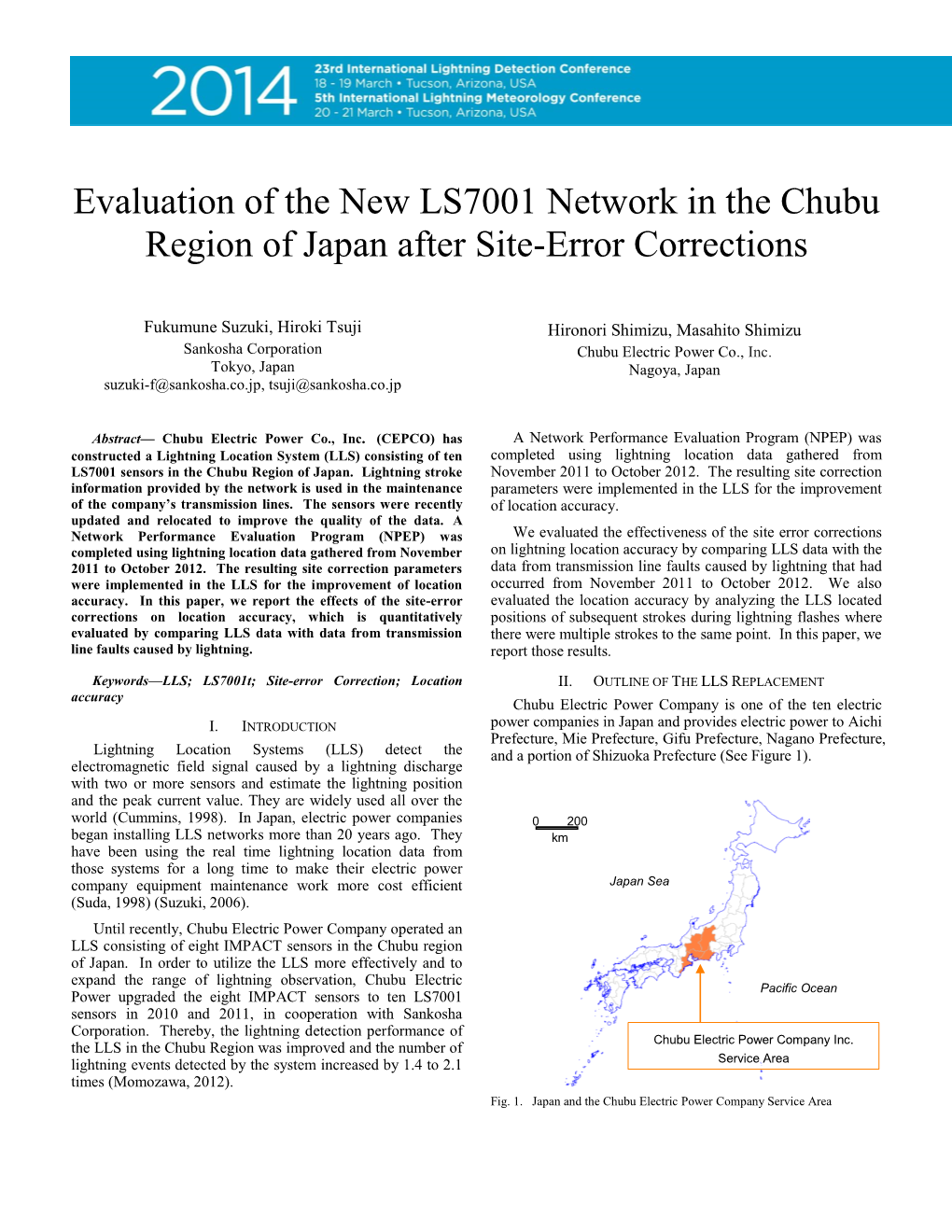 Evaluation of the New LS7001 Network in the Chubu Region of Japan After Site-Error Corrections