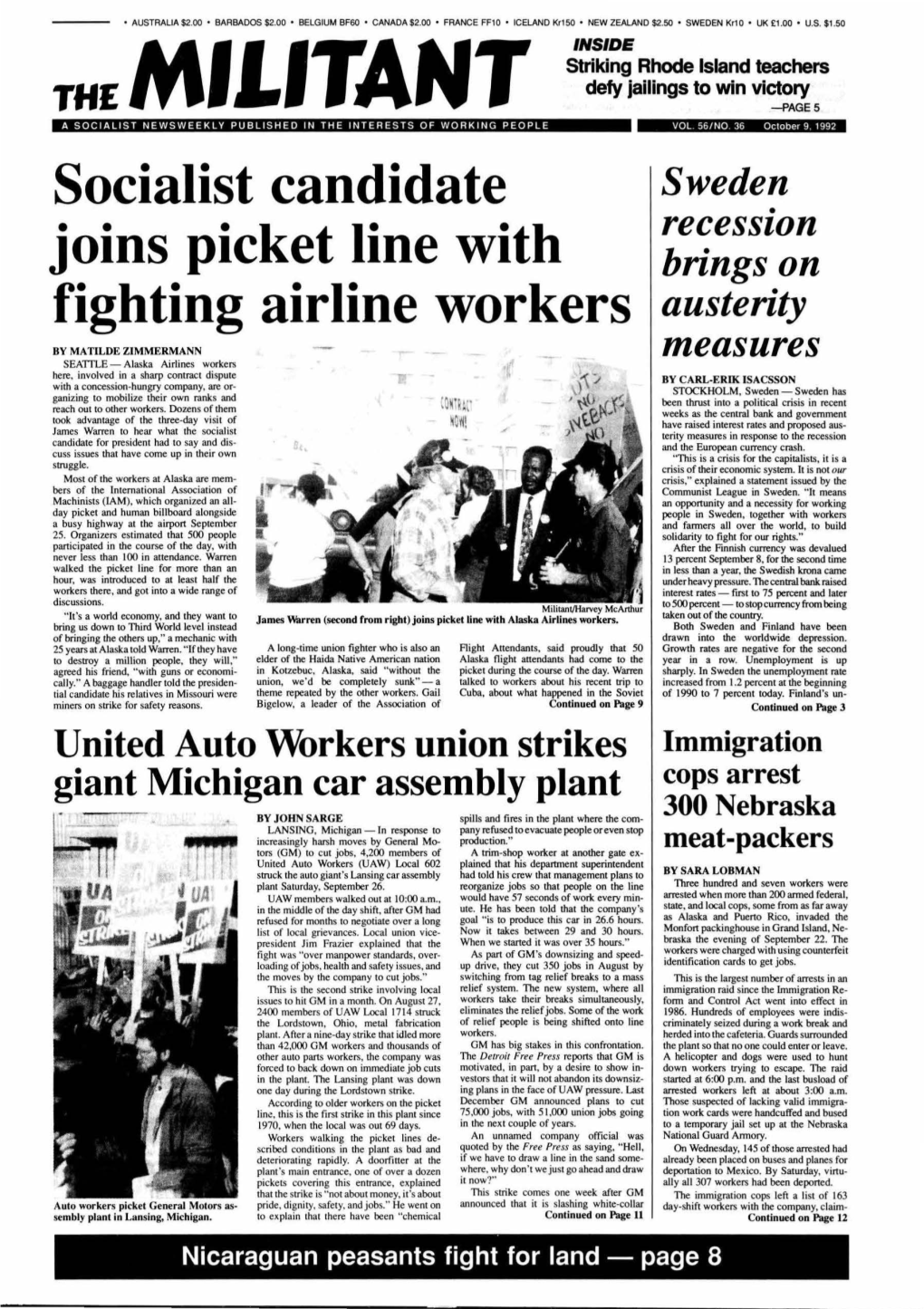 Socialist Candidate Joins Picket Line with Fighting Airline Workers