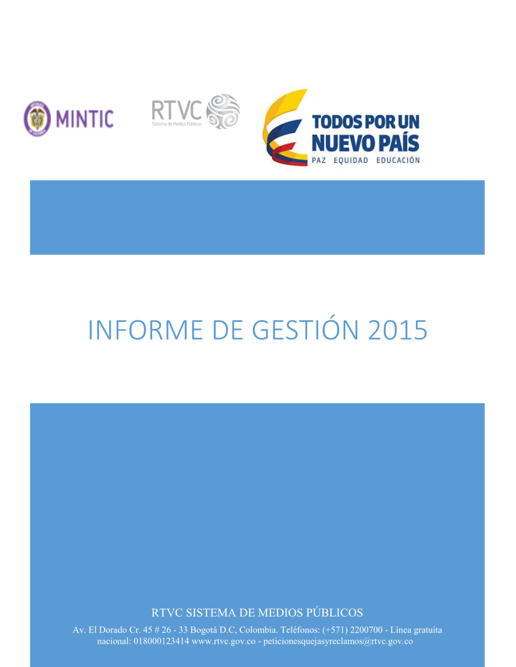 Informe De Gestión 2015