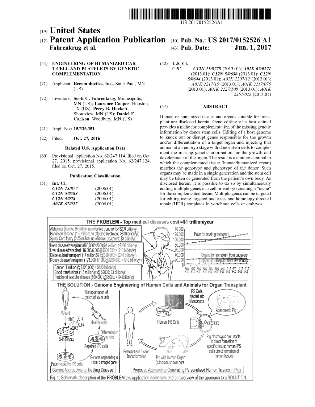 (12) Patent Application Publication (10) Pub. No.: US 2017/0152526 A1 Fahrenkrug Et Al