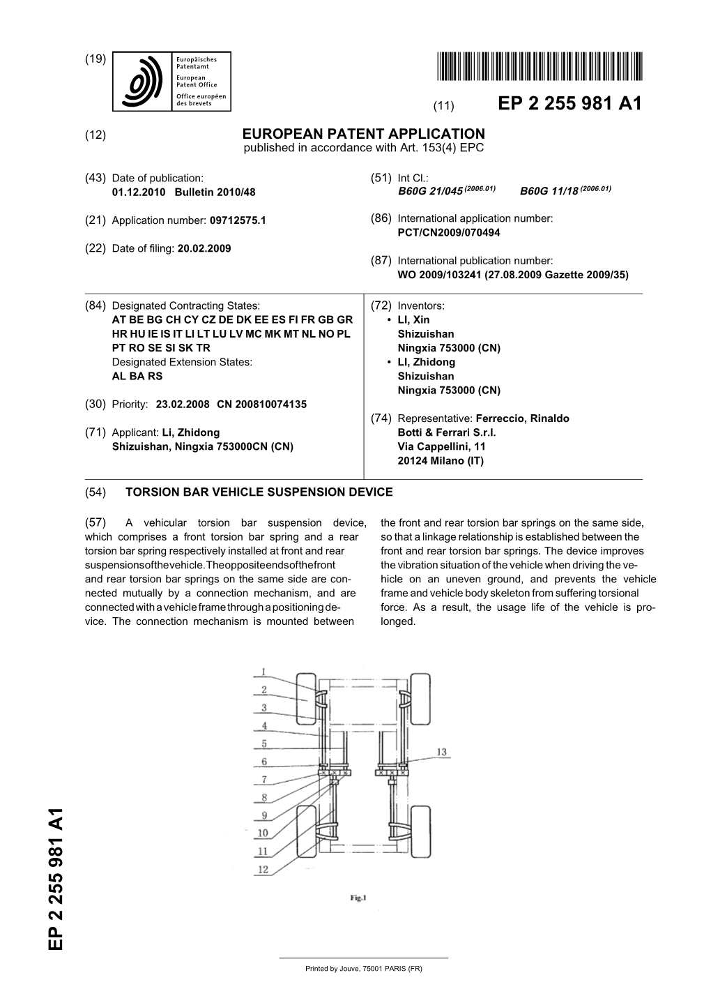 Torsion Bar Vehicle Suspension Device