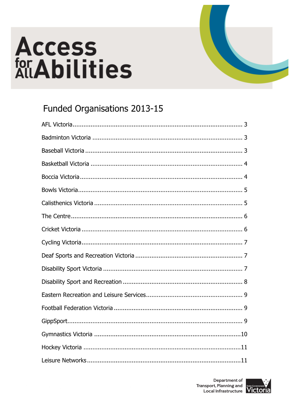 Funded Organisations 2013-15