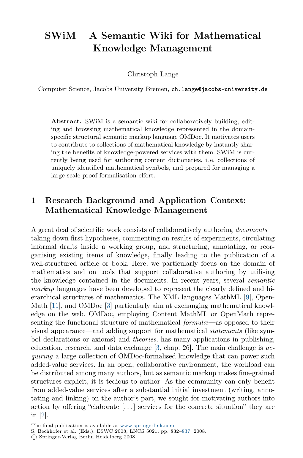 A Semantic Wiki for Mathematical Knowledge Management