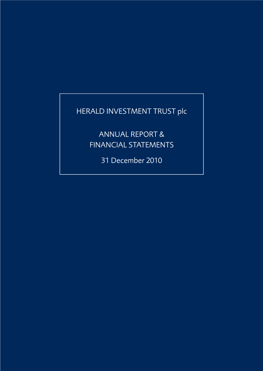HERALD INVESTMENT TRUST Plc