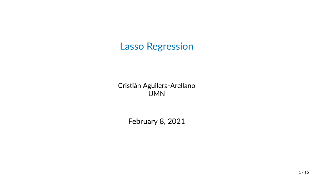 Lasso Regression