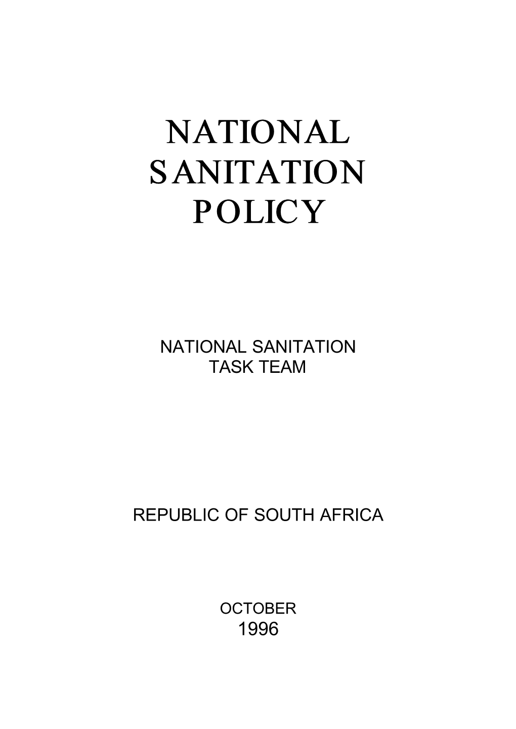 National Sanitation Policy