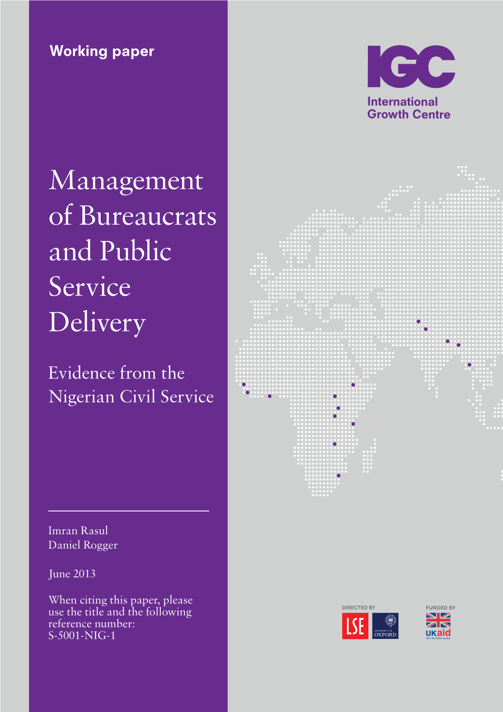 Management of Bureaucrats and Public Service Delivery