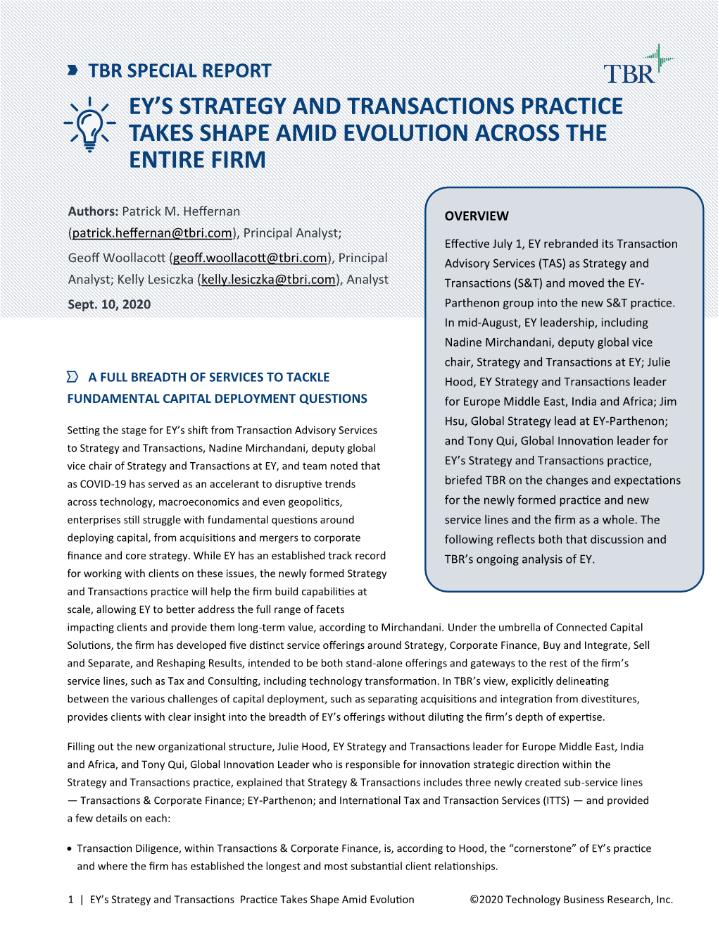 Ey's Strategy and Transactions Practice