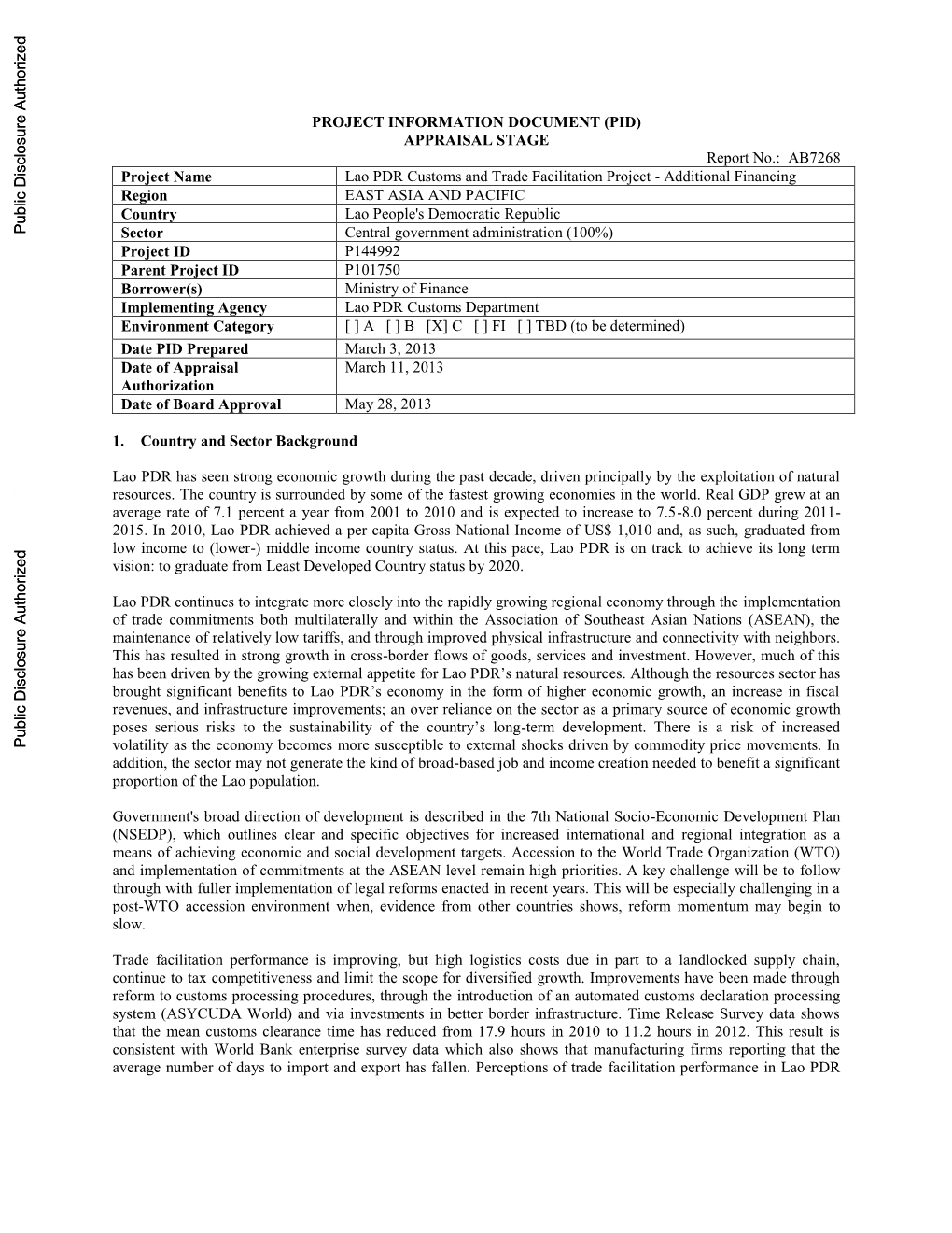 World Bank Document