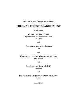 Freeman Coliseum Agreement