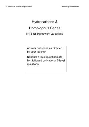 Hydrocarbons & Homologous Series