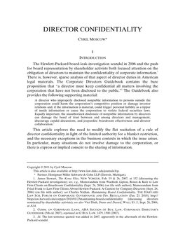 Director Confidentiality