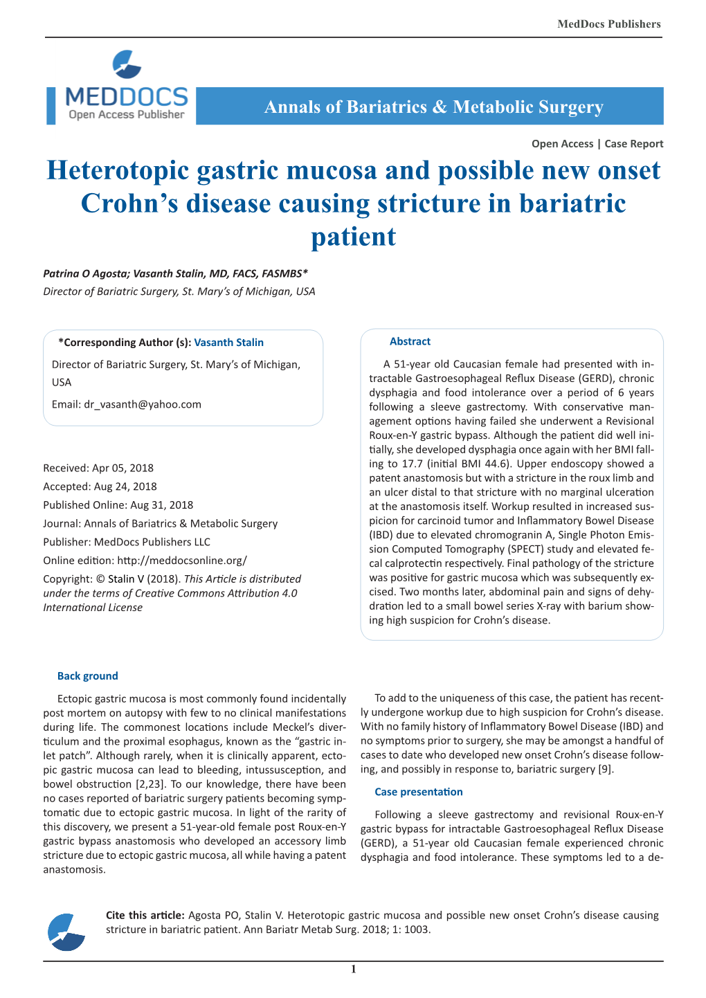 Heterotopic Gastric Mucosa and Possible New Onset Crohn's Disease