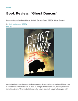 View: "Ghost Dances"