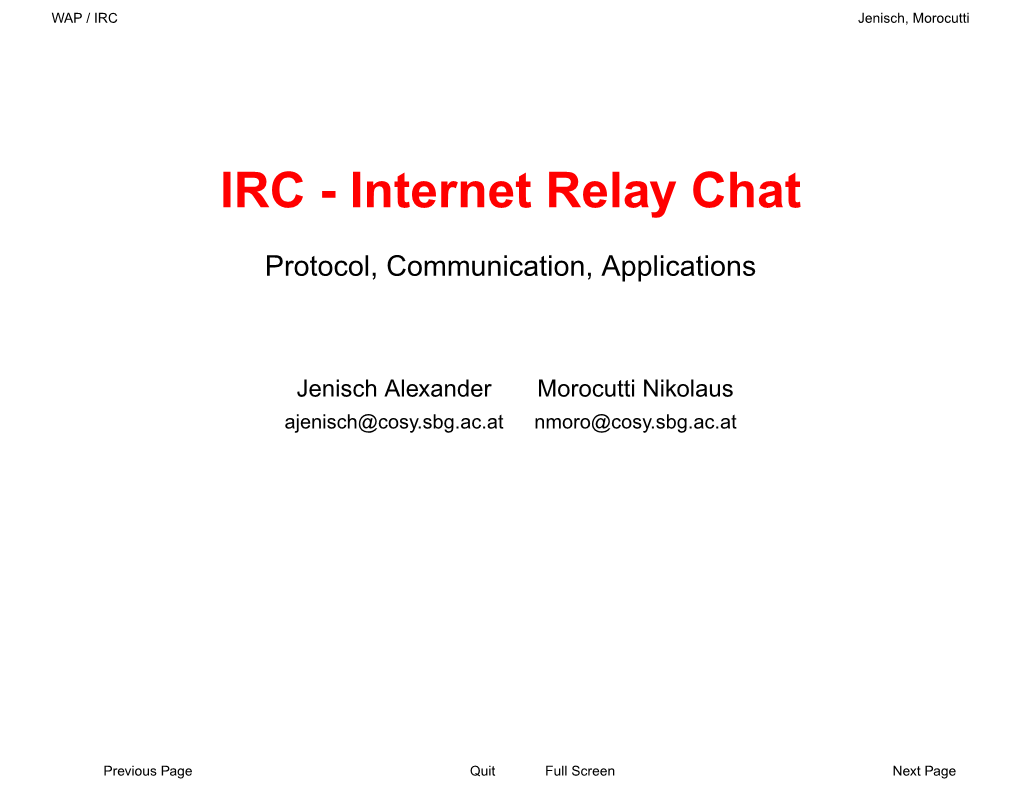 IRC Jenisch, Morocutti