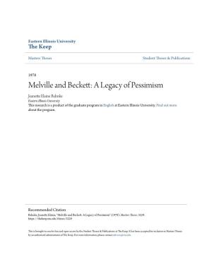 Melville and Beckett: a Legacy of Pessimism