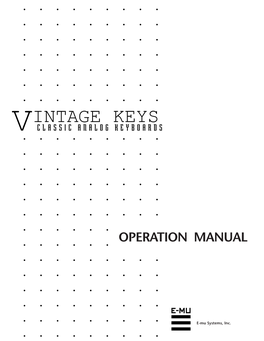 EMU Vintage Keys Manual