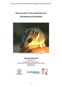 National Recovery Plan for the Sandhill Dunnart
