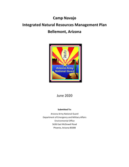 Camp Navajo Integrated Natural Resource Management Plan, Bellemont, Arizona
