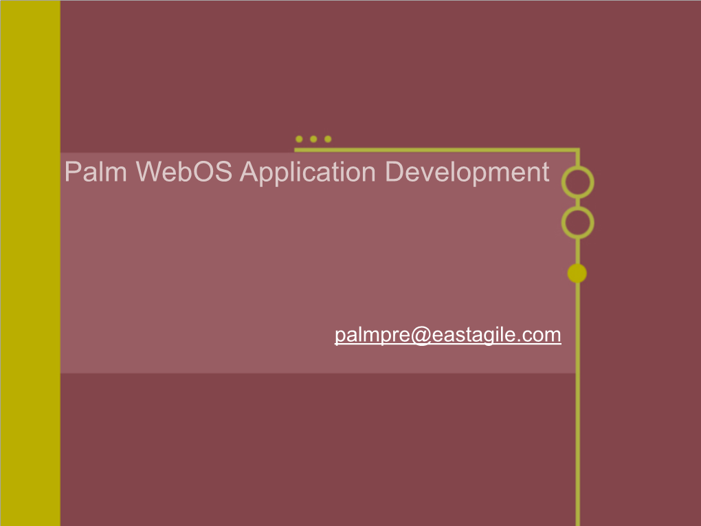 Palm Webos Application Development