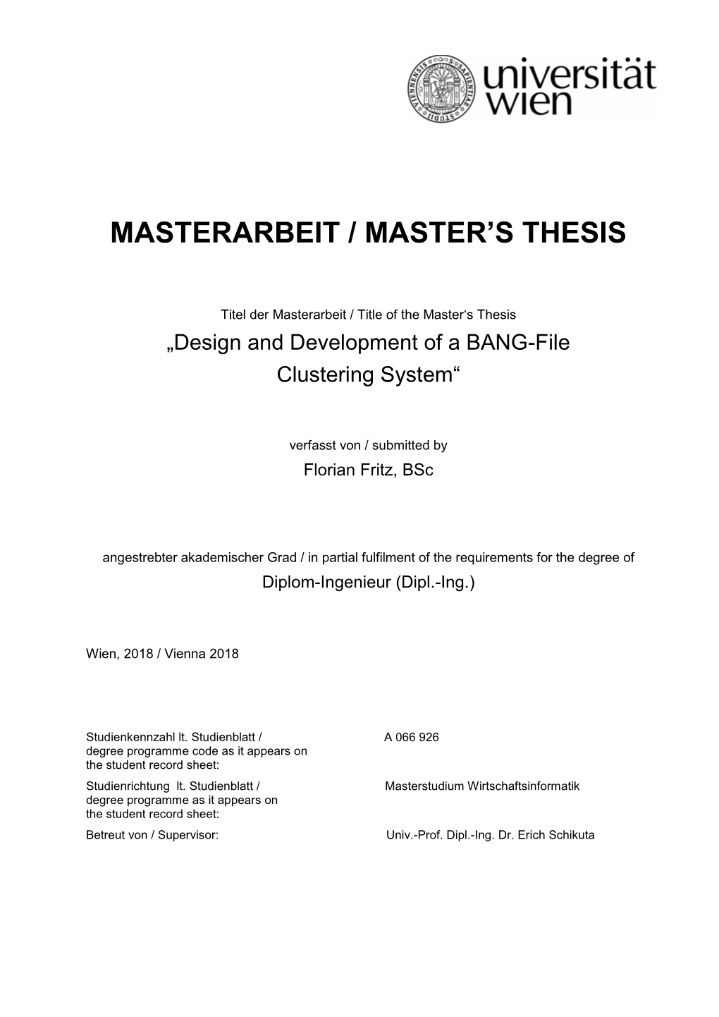 Design and Development of a BANG-File Clustering System“