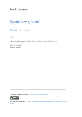 Sports Law Ejournal