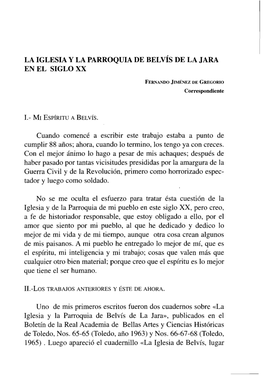 Descargar PDF “La Iglesia Y La Parroquia De Belvís De La Jara En El Siglo XX