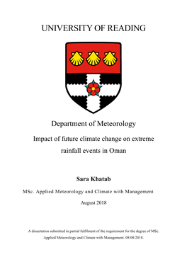 Impact of Future Climate Change on Extreme Rainfall Events in Oman