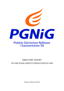Directors' Report on the Pgnig Group's Operations In