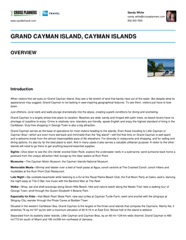 Grand Cayman Island, Cayman Islands Overview