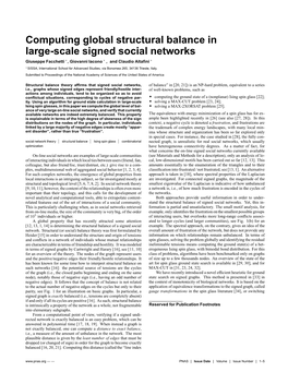 Computing Global Structural Balance in Large-Scale Signed Social Networks