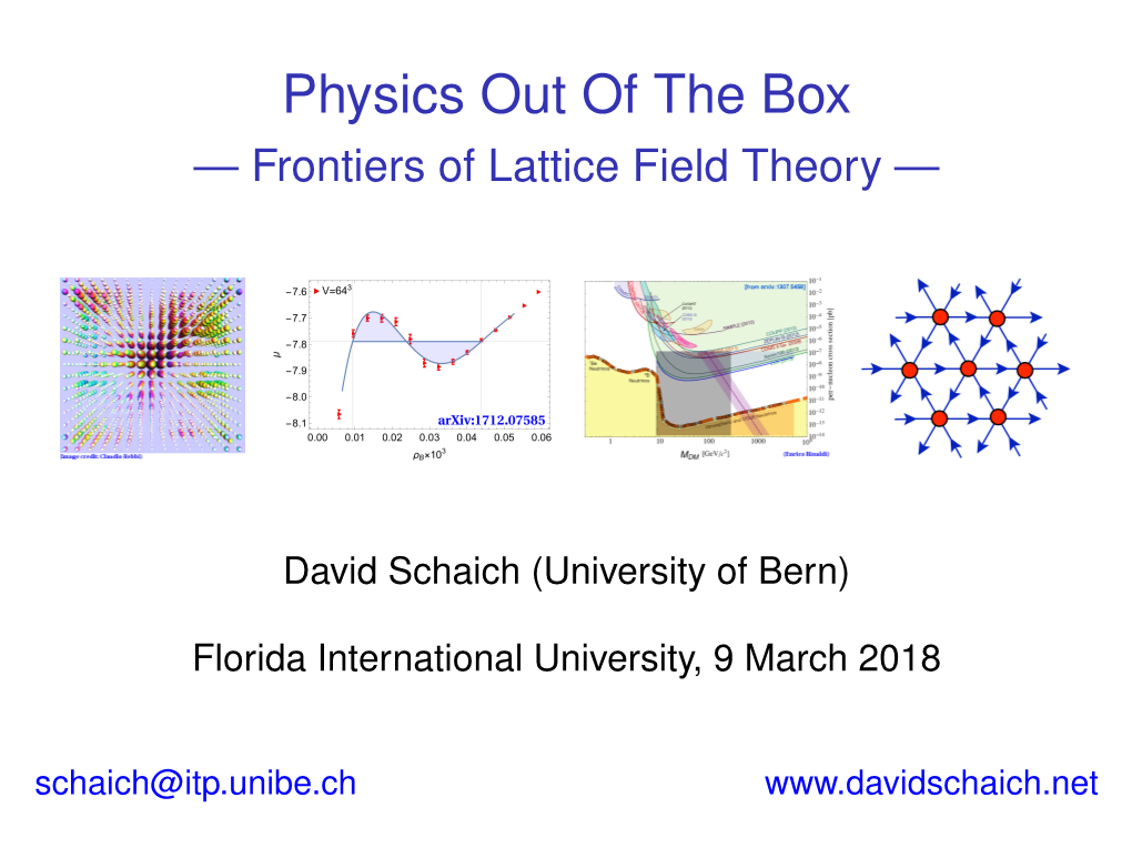 Frontiers of Lattice Field Theory —