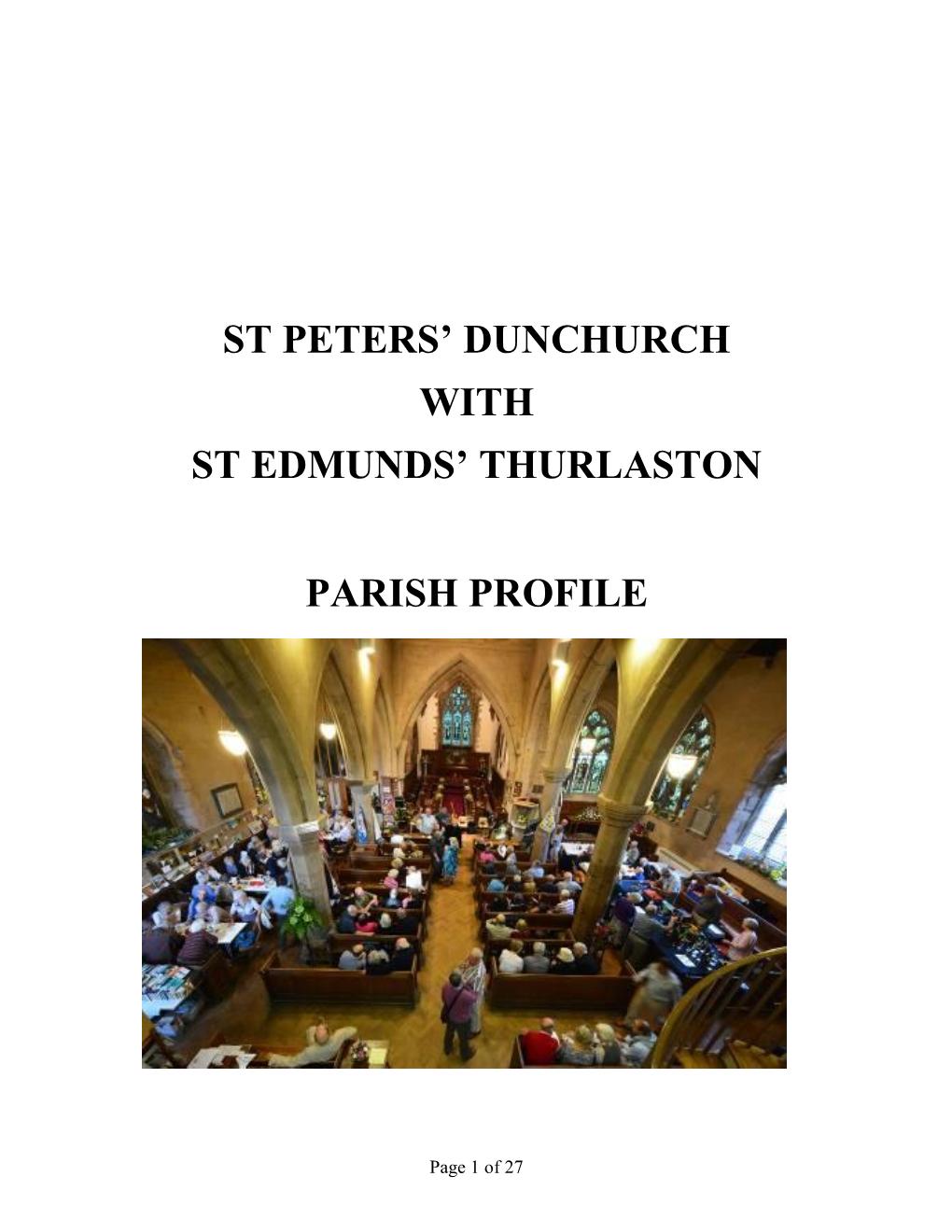 St Peters' Dunchurch with St Edmunds' Thurlaston Parish Profile