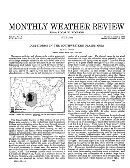 MONTHLY WEATHER REVIEW Editor, EDGAR W