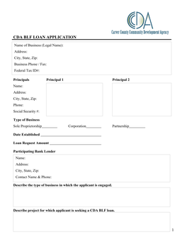 Cda Blf Loan Application