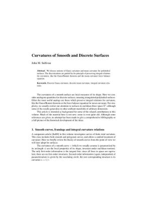 Curvatures of Smooth and Discrete Surfaces