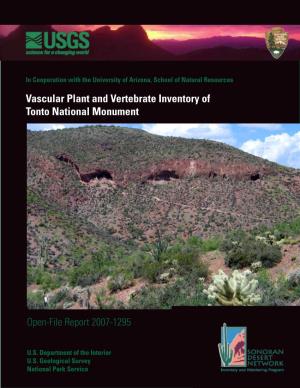 Vascular Plant and Vertebrate Inventory of Tonto National Monument
