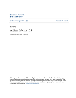 Arbiter, February 28 Students of Boise State University