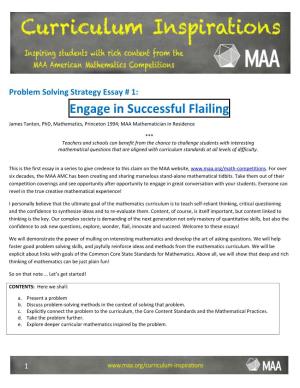 "Engage in Successful Flailing" Strategy Essay #1 (Pdf)