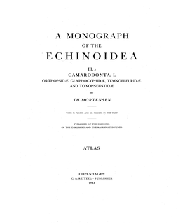A Monograph E C H I N O I D