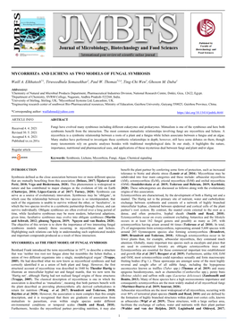 Mycorrhiza and Lichens As Two Models of Fungal Symbiosis